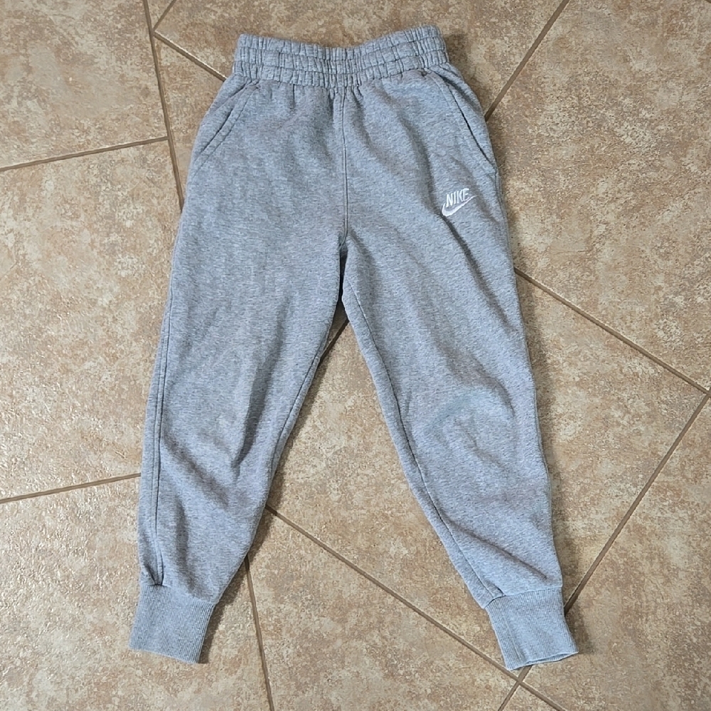Nike Gray Sweatpants with Elastic Cuffs and Tapered Legs